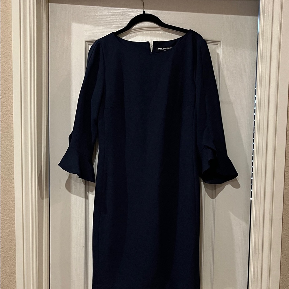 Karl Lagerfeld Blue Long Sleeve Dress